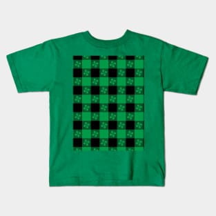 Shamrock plaid pattern Kids T-Shirt